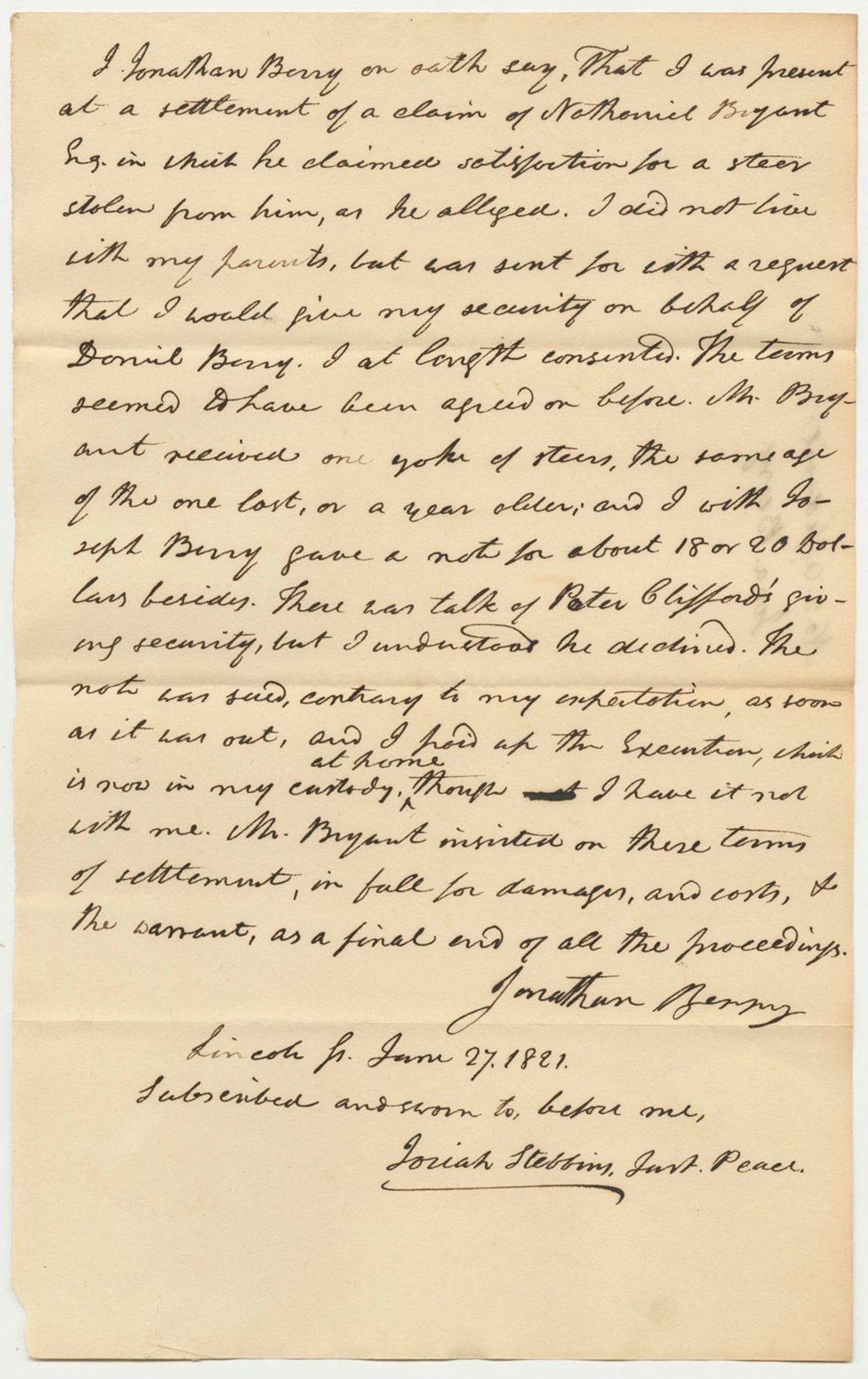 Miniature of Jonathon Berry Affidavit No. 3