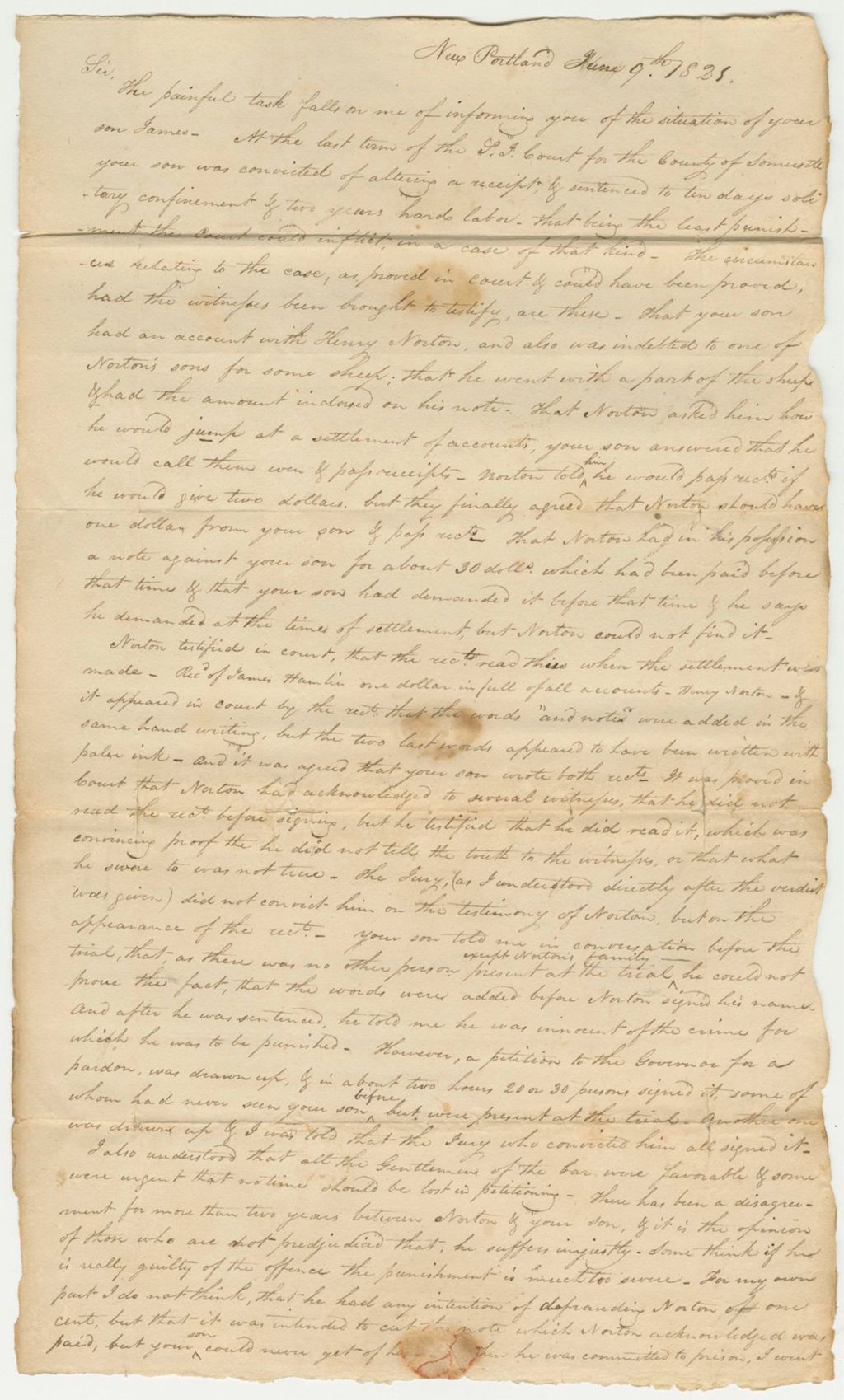 Miniature of Statement of facts in the case of James Hamlin