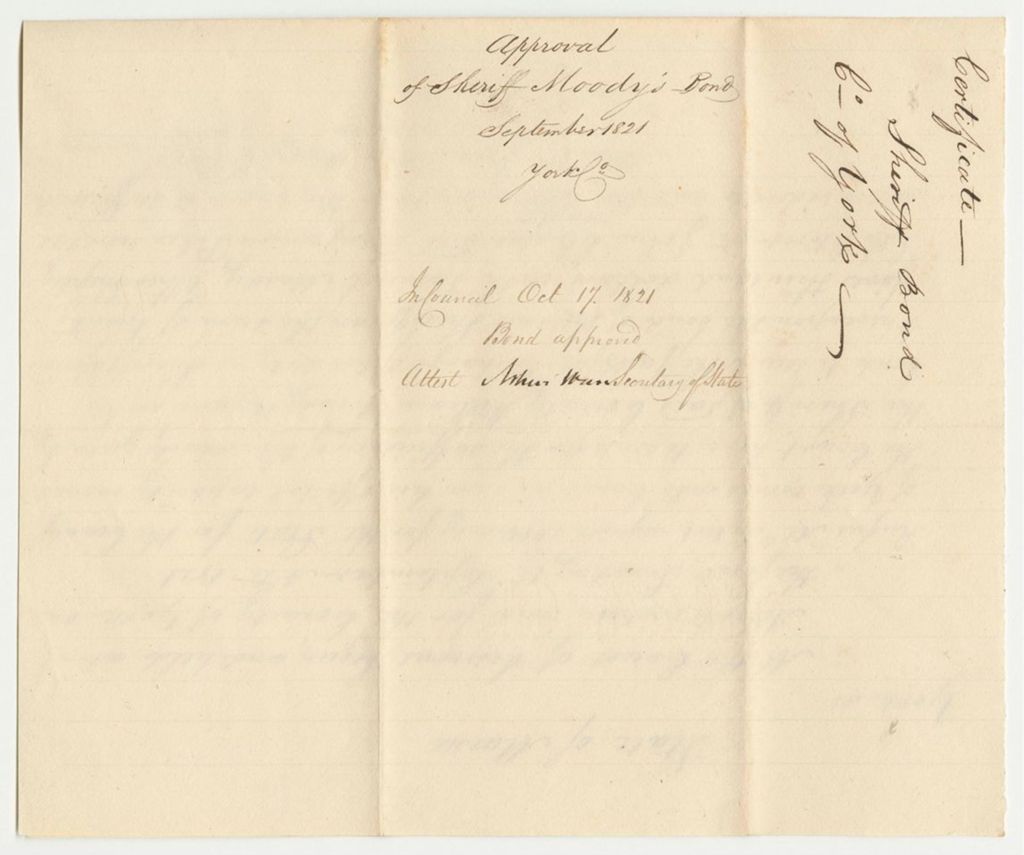 Miniature of Approval of Sheriff Moody's Bond