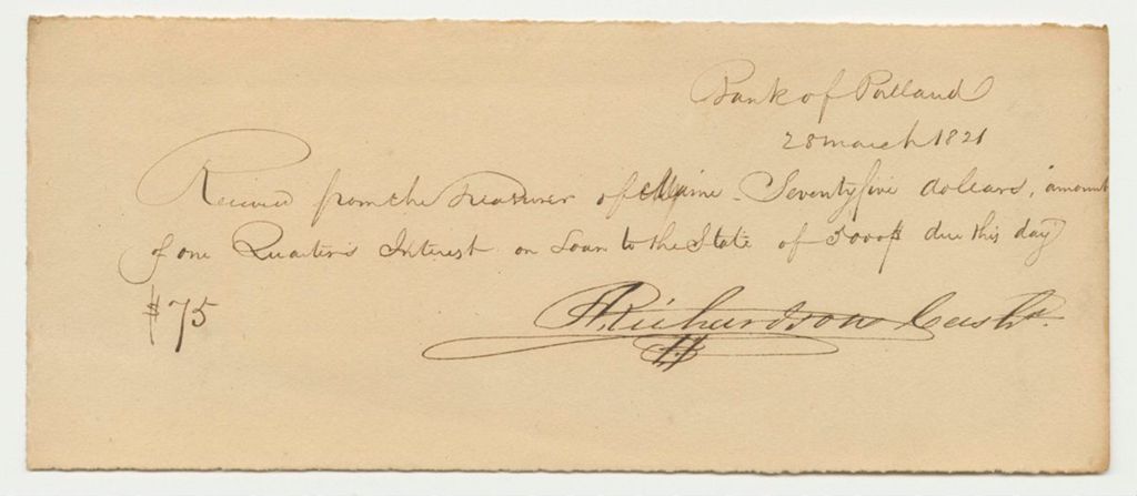 Miniature of Receipt No. 8, Bank of Portland