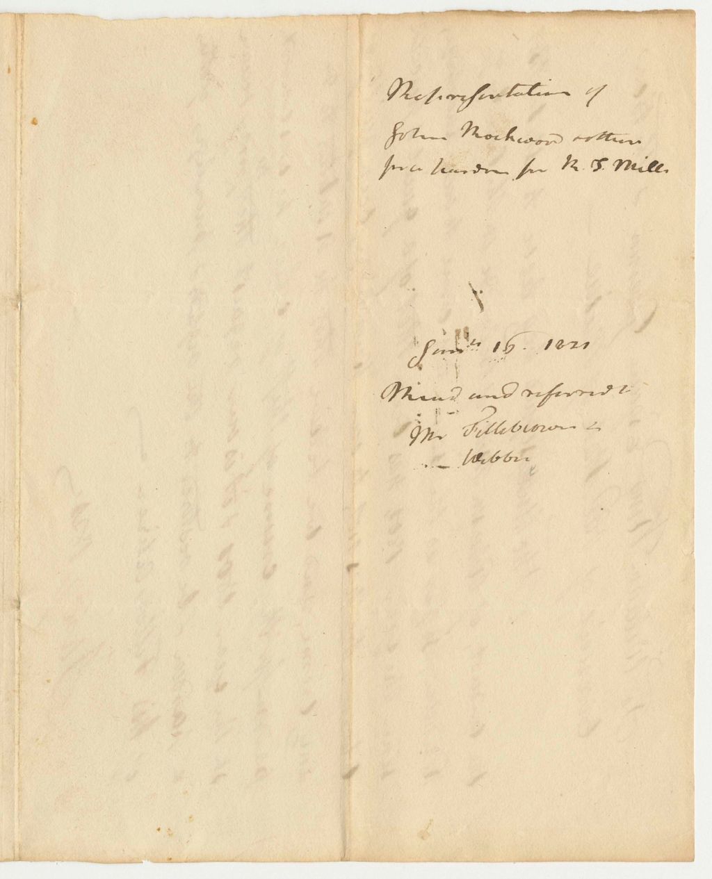 Miniature of John Nockwood Petition for a Pardon for Robinson Mills
