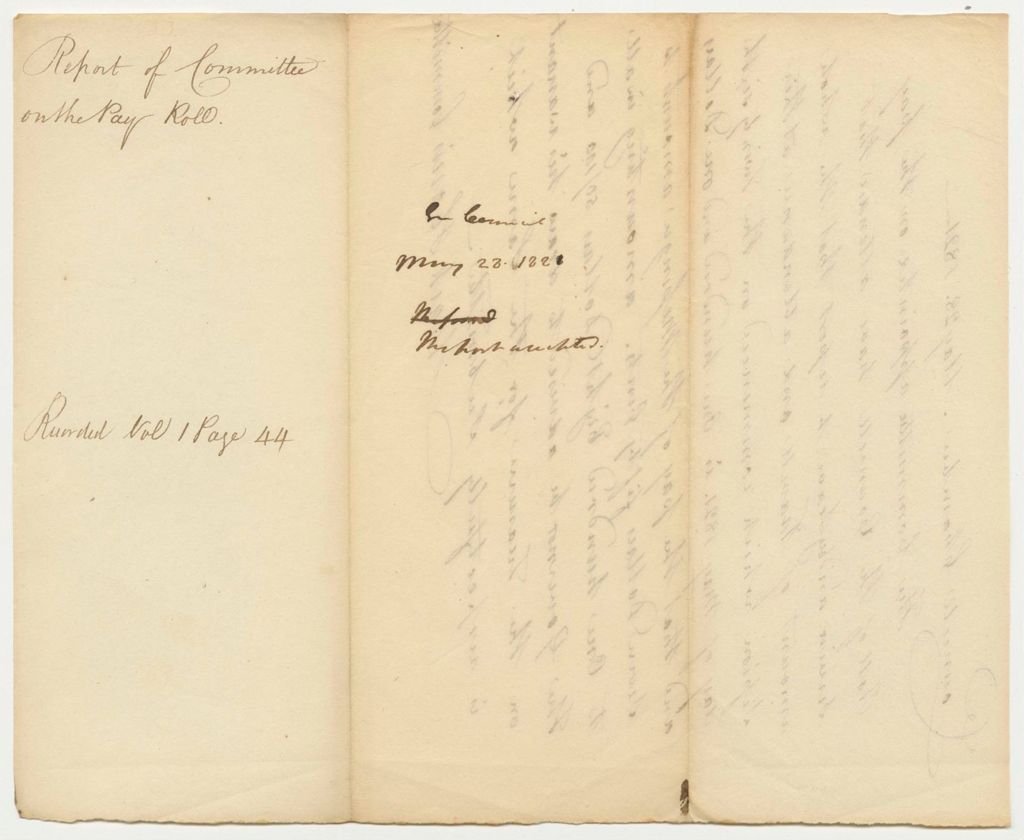 Miniature of Report 53: Report of Committee on the Pay Roll