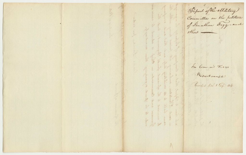 Miniature of Report 56: Report of the Military Committee on the Petition of Jonathon Fogg and others