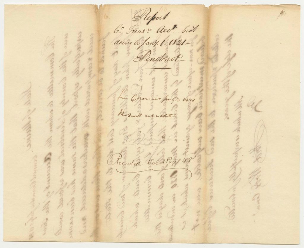 Miniature of Report 60: Report on the Account of the Penobscot County Treasurer up to January 7, 1821