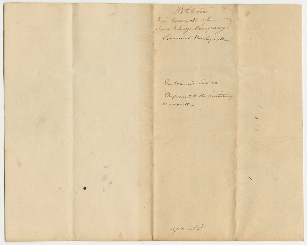 Miniature of Petition for Bounds of Sunkhaze Company, Samuel Bailey and others