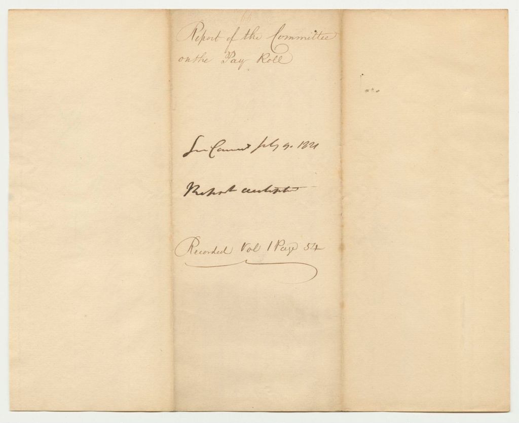 Miniature of Report 66: Report of the Committee on the Pay Roll
