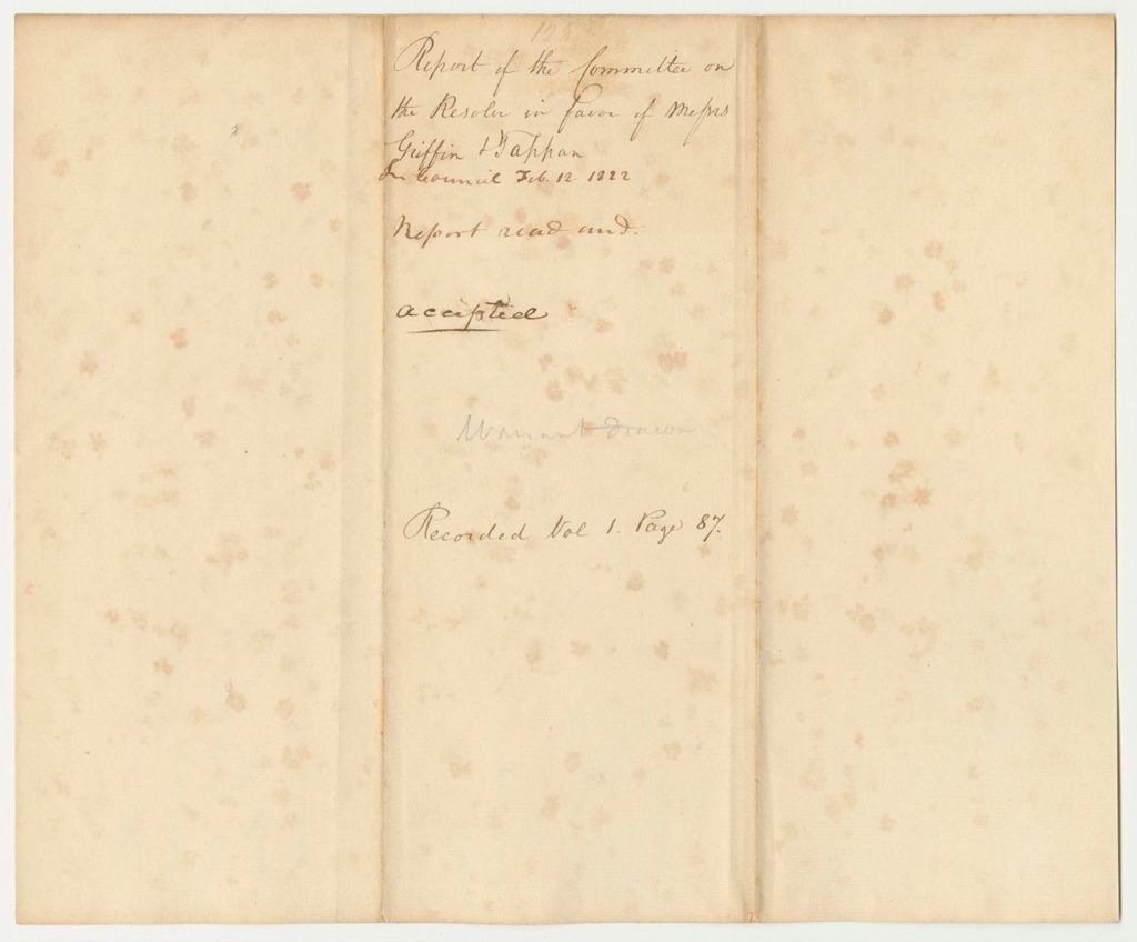 Miniature of Report 125: Report of the Committee on the Resolve in Favor of Griffin and Tappan