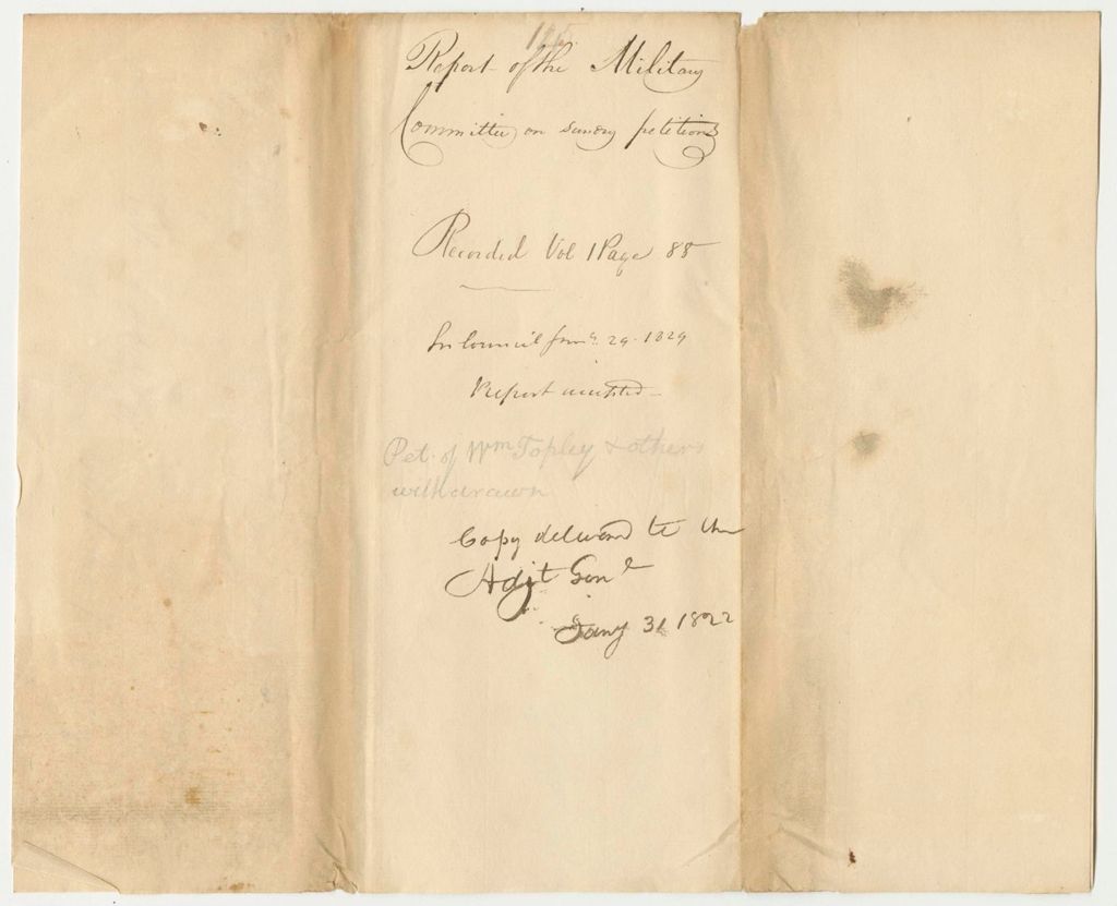 Miniature of Report 125: Report of the Military Committee on sundry Petitions