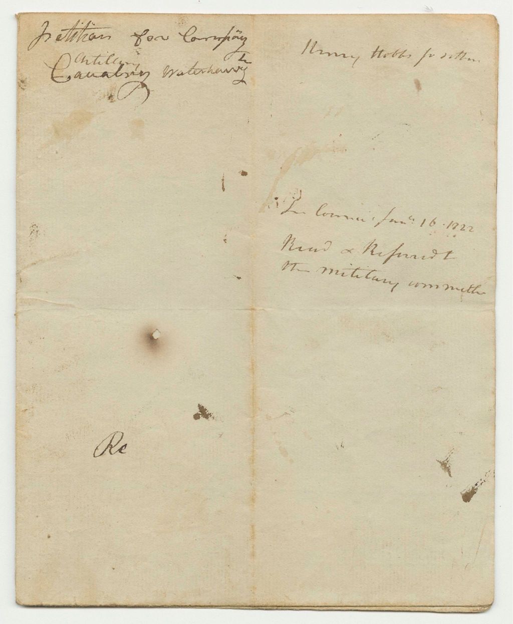 Miniature of Petition for a Company of Artillery