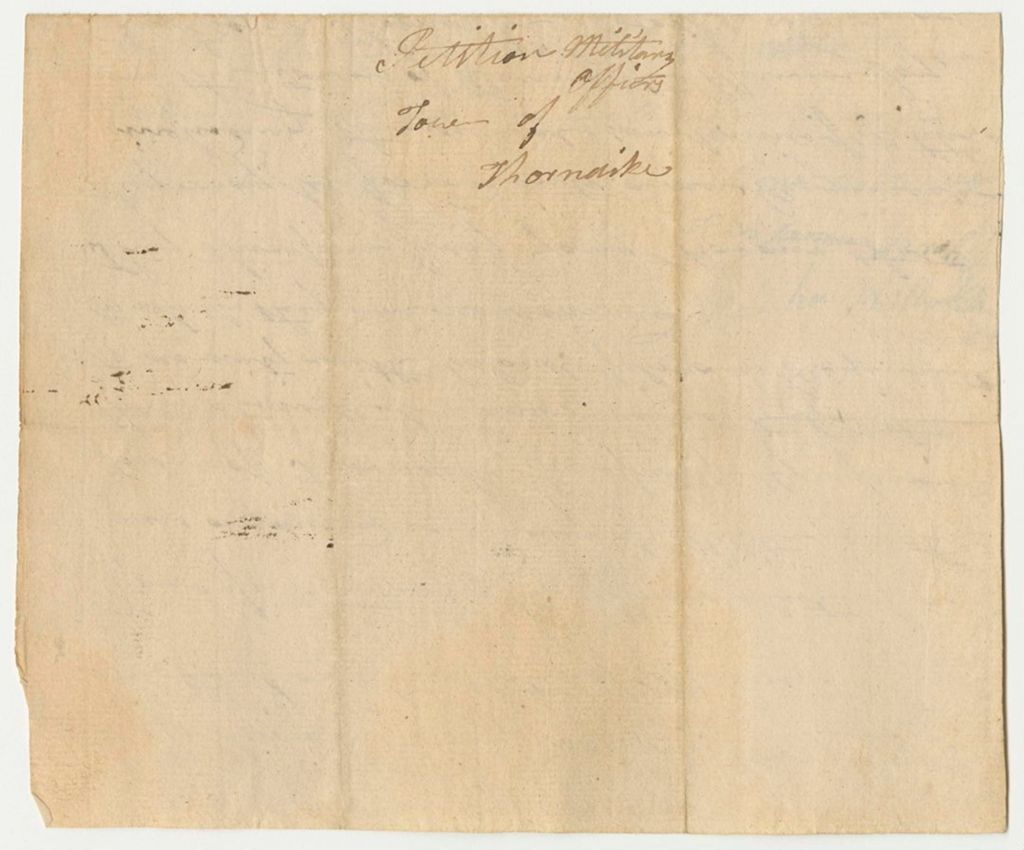 Miniature of Petition of Persia Barton and others in Town of Thorndike