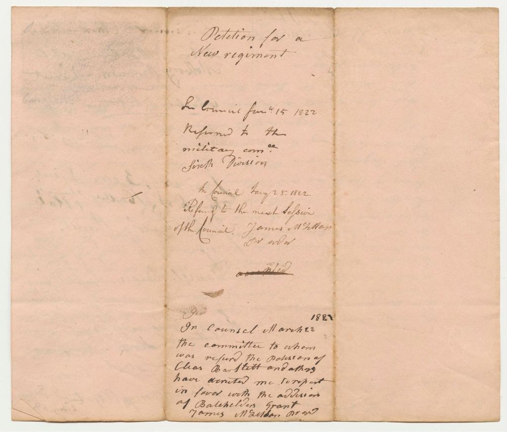 Miniature of Petition for a New Regiment