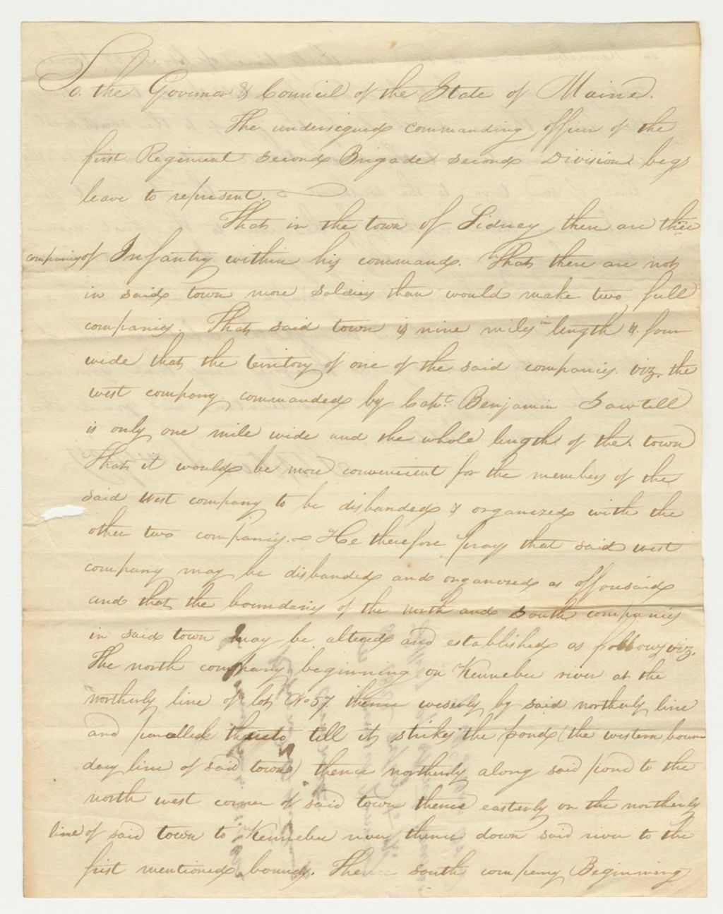 Miniature of Stephen Lovejoy Letter on the Petition