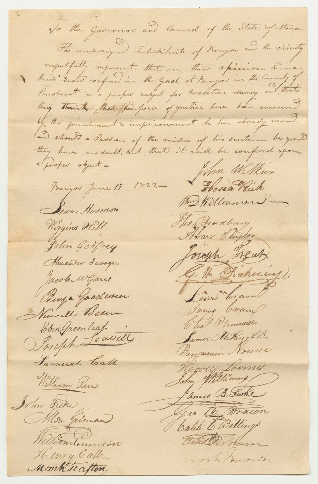 Miniature of Petition for a Pardon for Simon Reed