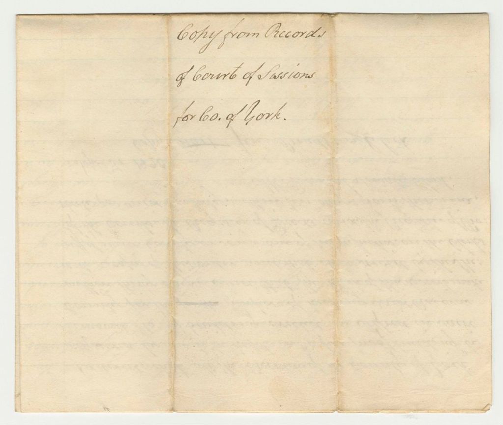 Miniature of Copy from Records of Court of Sessions for County of York