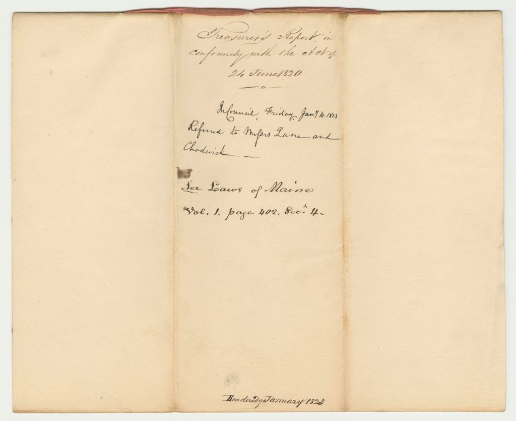 Miniature of Treasurer's Report