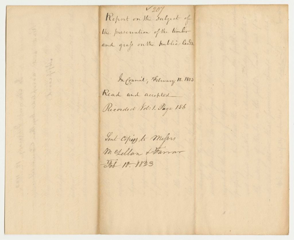 Miniature of Report 207: Report on the subject of the preservation of the timber and grass on the public lands
