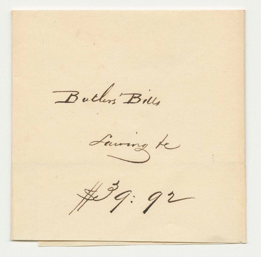 Miniature of Ignatius Butler's Bills for Sawing Wood and Cleaning in the State House