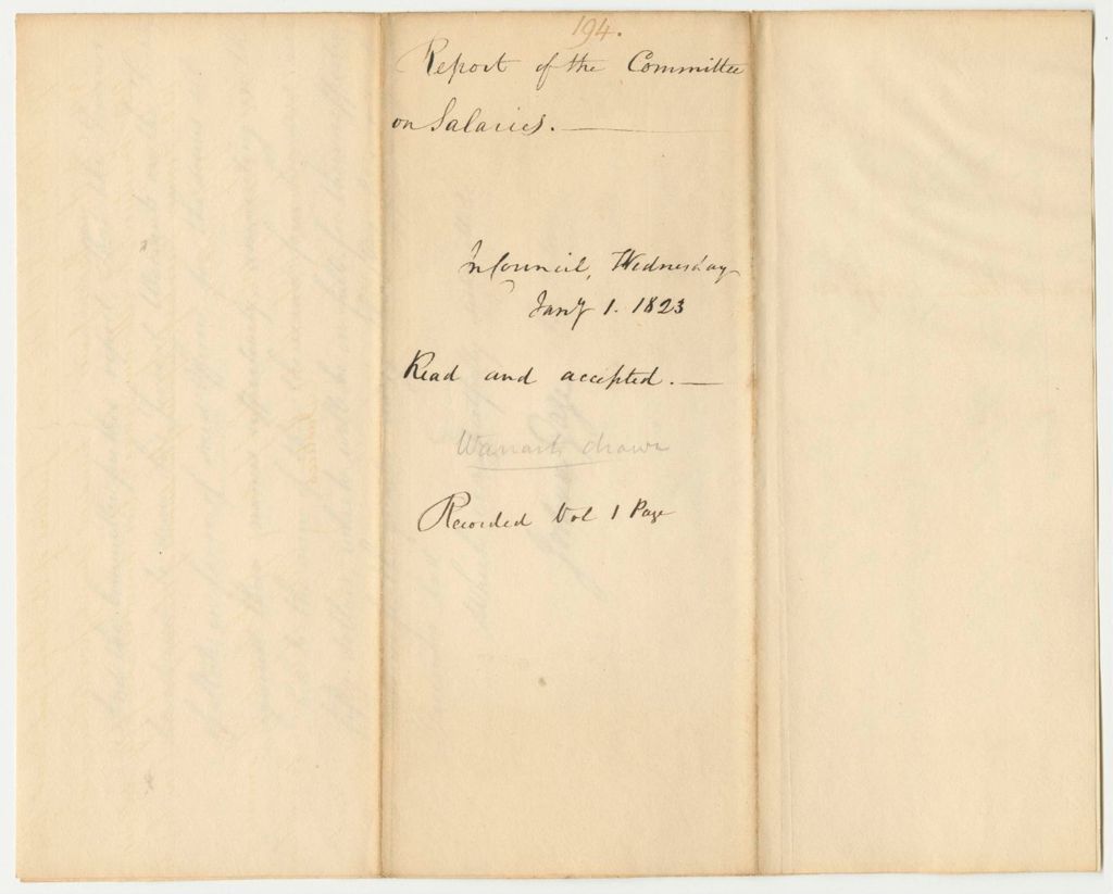 Miniature of Report 194: Report of the Committee on Salaries