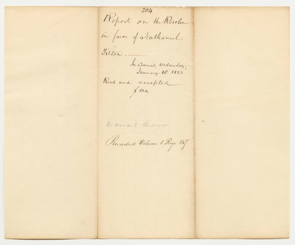 Miniature of Report 204: Report on the Resolve in Favor of Nathaniel TIlton