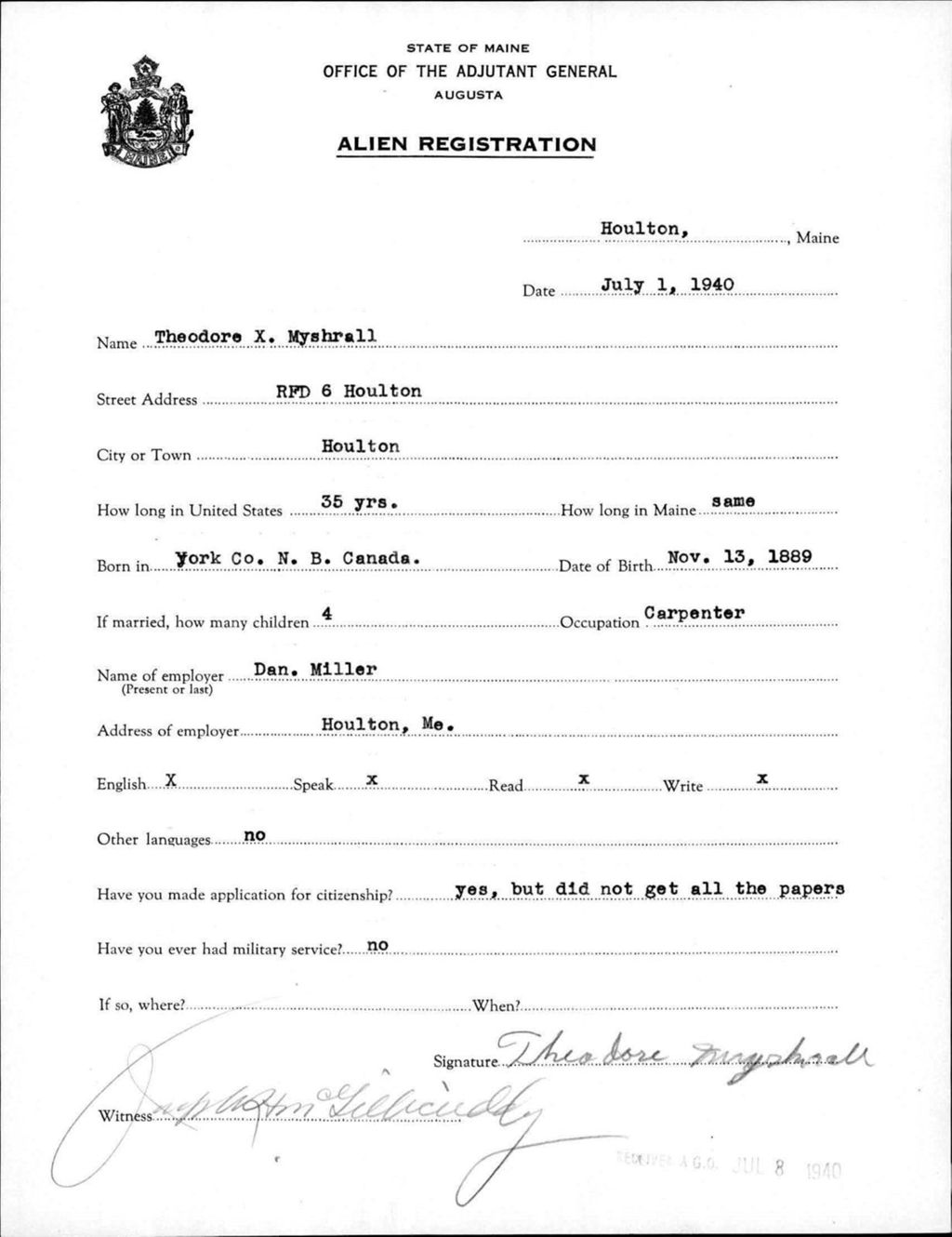 Miniature of Alien Registration- Myshrall, Theodore X. (Houlton, Aroostook County)