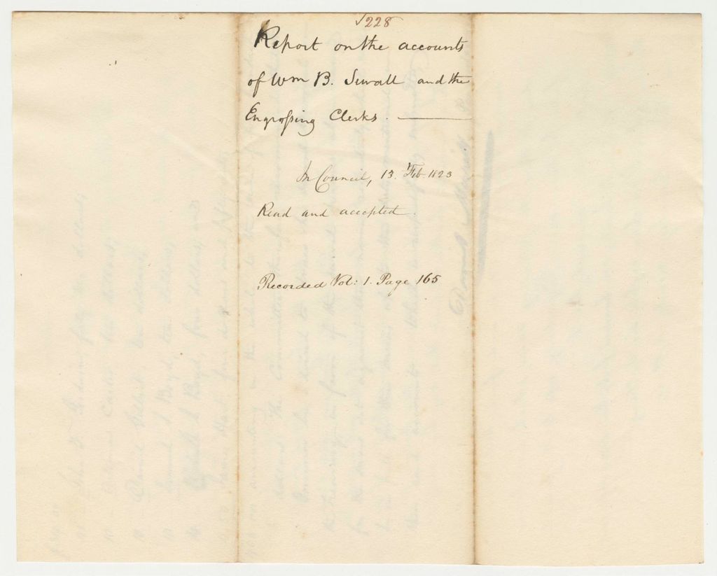 Miniature of Report 228: Report on the Accounts of William B. Sewall and the Engrossing Clerks