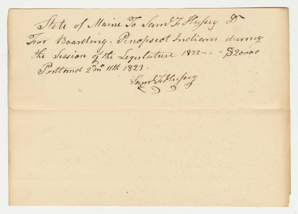 Miniature of Receipt for Samuel F. Hussey