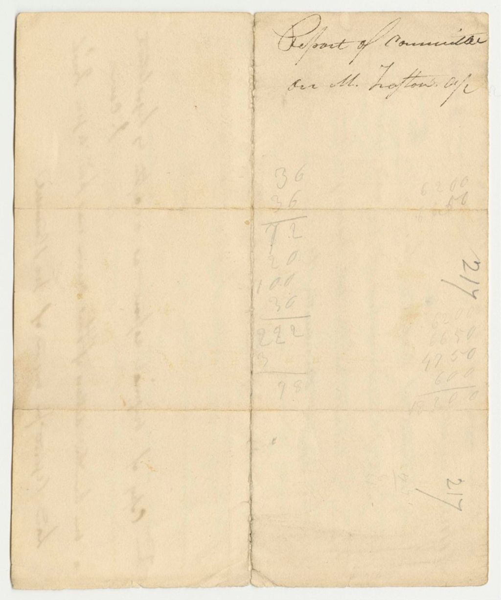 Miniature of Copy of the Report of the Committee on the Report and Accounts of Mark Trafton, Land Agent