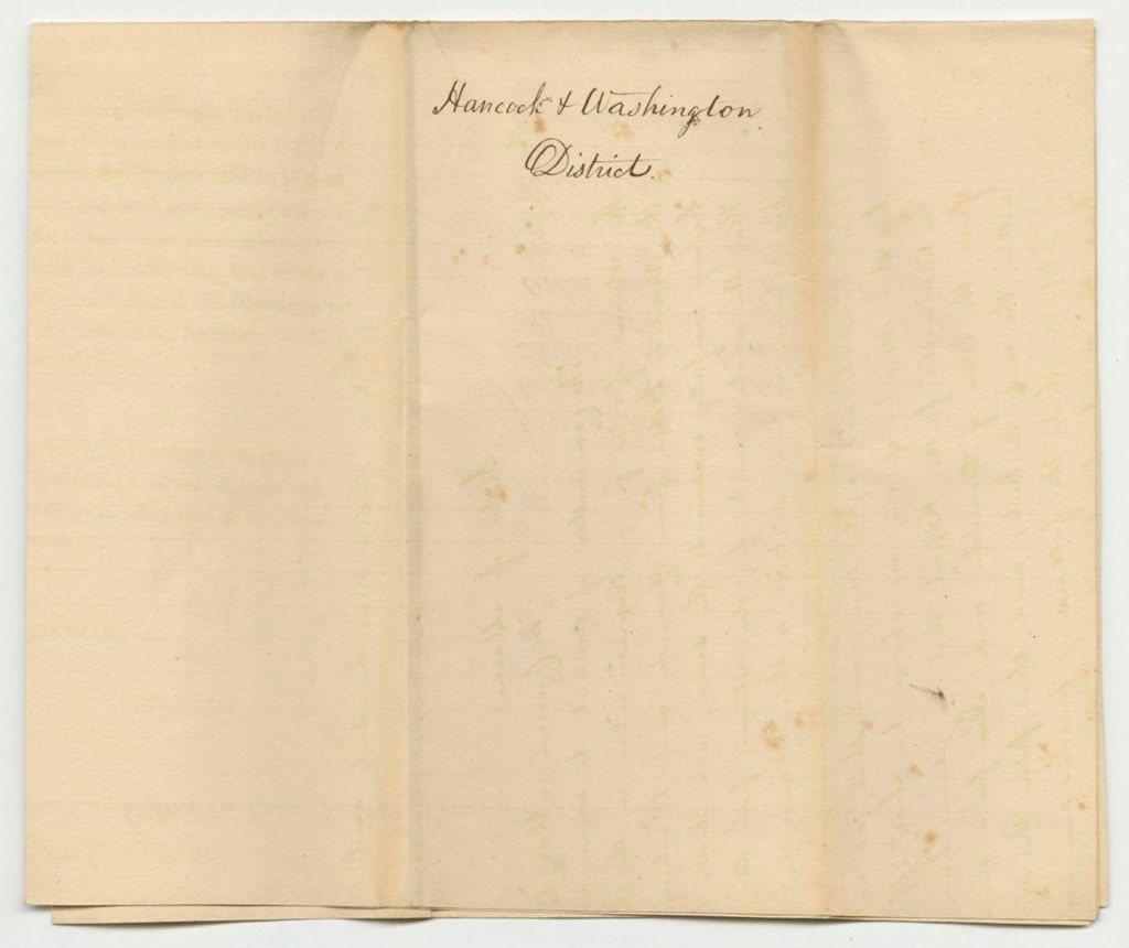 Miniature of List of Votes for Representative in Congress from Hancock and Washington District