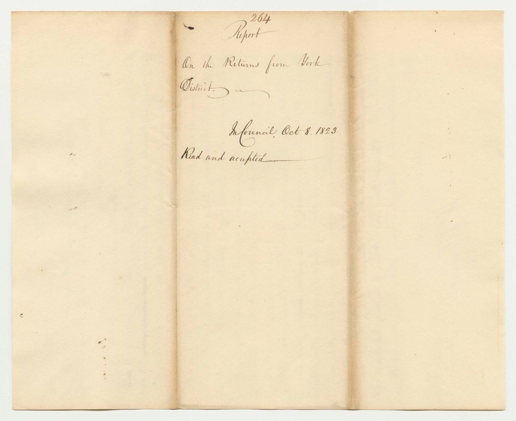 Miniature of Report 264: Report on the Returns from York District for Representative to Congress