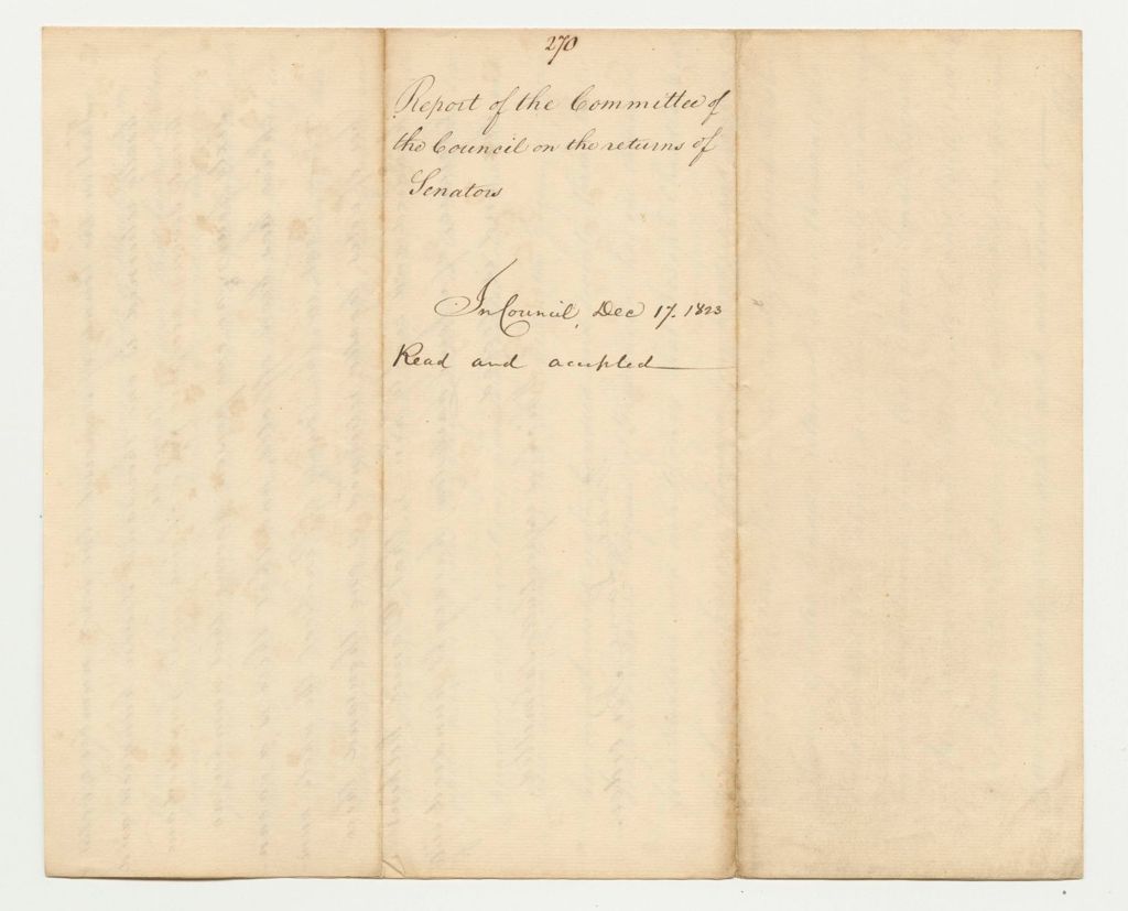 Miniature of Report 270: Report of the Committee on the Returns of Senators to Congress