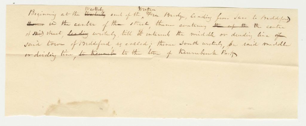 Miniature of Description of Militia Dividing Line in Biddeford