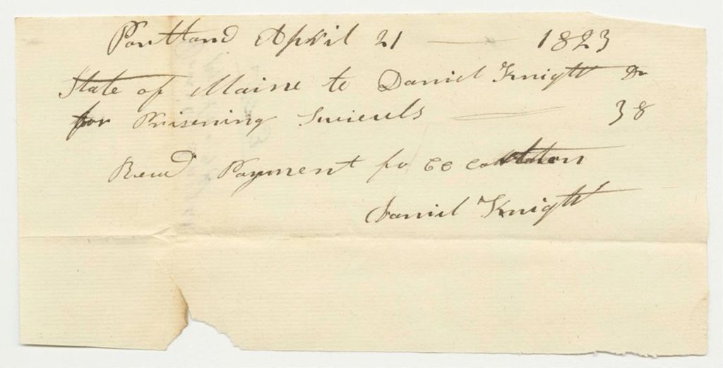 Miniature of Receipt No. 3 for Daniel Knight
