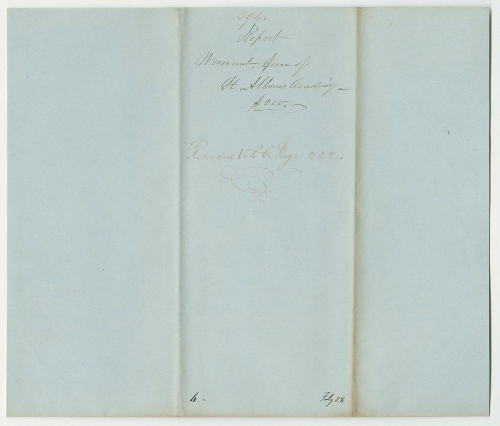 Miniature of Report 394: Warrant in Favor of St.Albans Academy