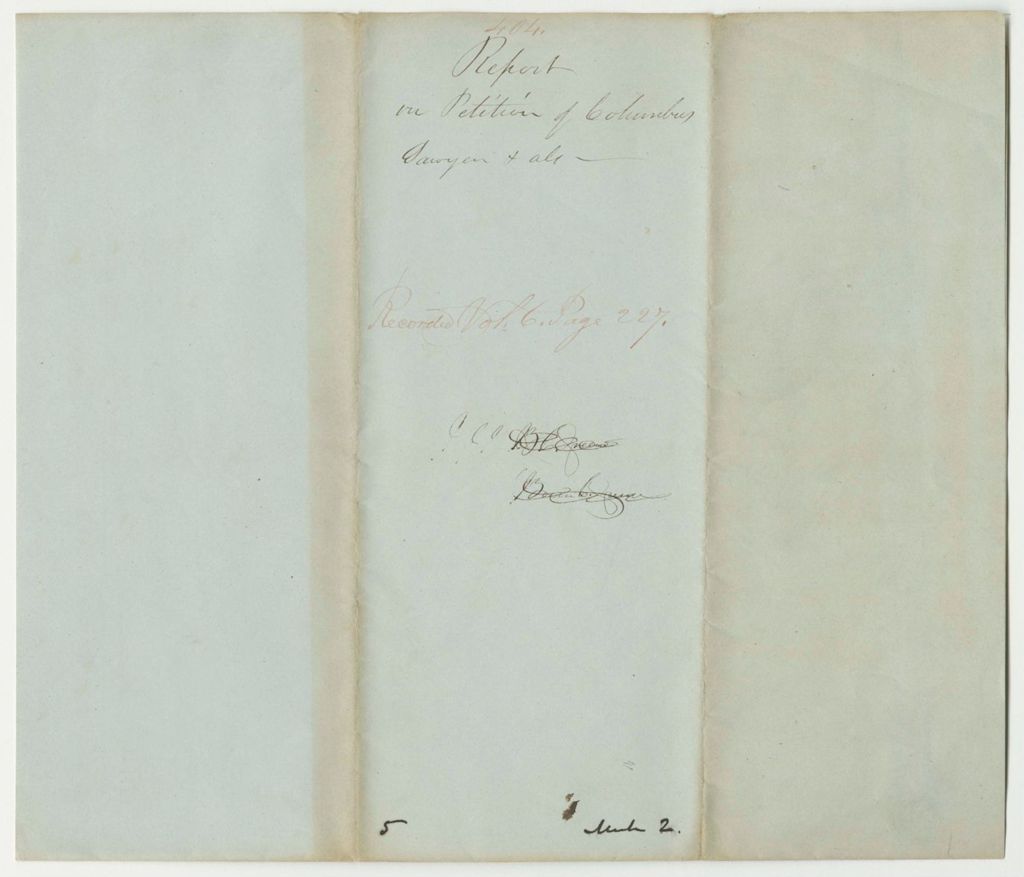 Miniature of Report 404: Report on the Petition of Columbus Sawyer and Others to be Organized into a Company of Cavalry