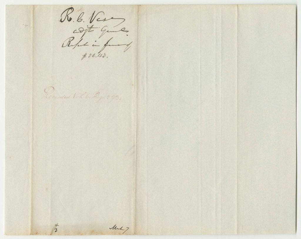 Miniature of Report 416: Warrant in Favor of Rufus C. Vose, Late Adjutant General