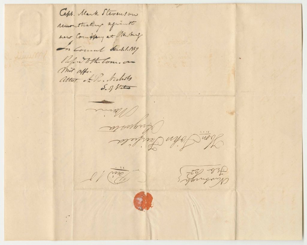 Miniature of Capt. Mark Stevenson's Remonstrance Against a New Company from Newburgh
