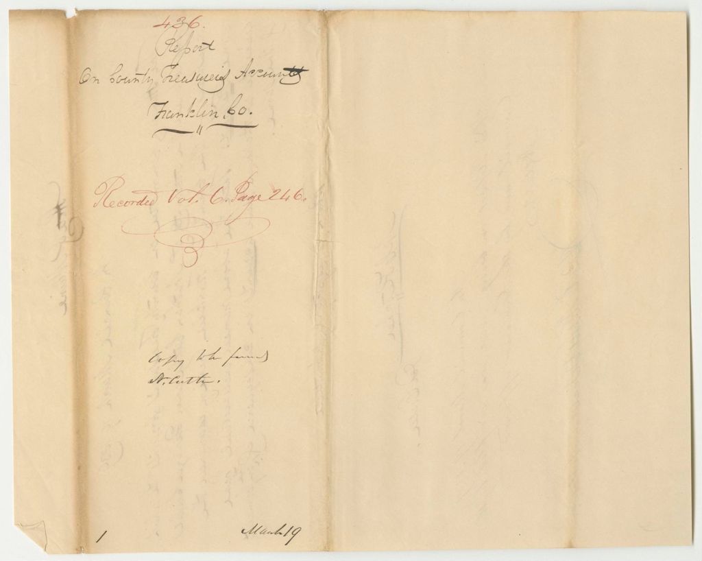 Miniature of Report 436: Report on the Accounts of the Franklin County Treasurer