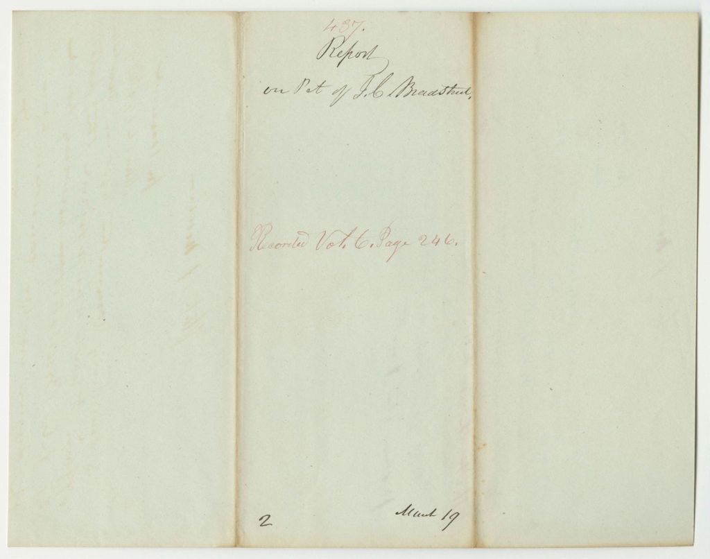 Miniature of Report 437: Report on the Petition of Joseph C. Broadstreet