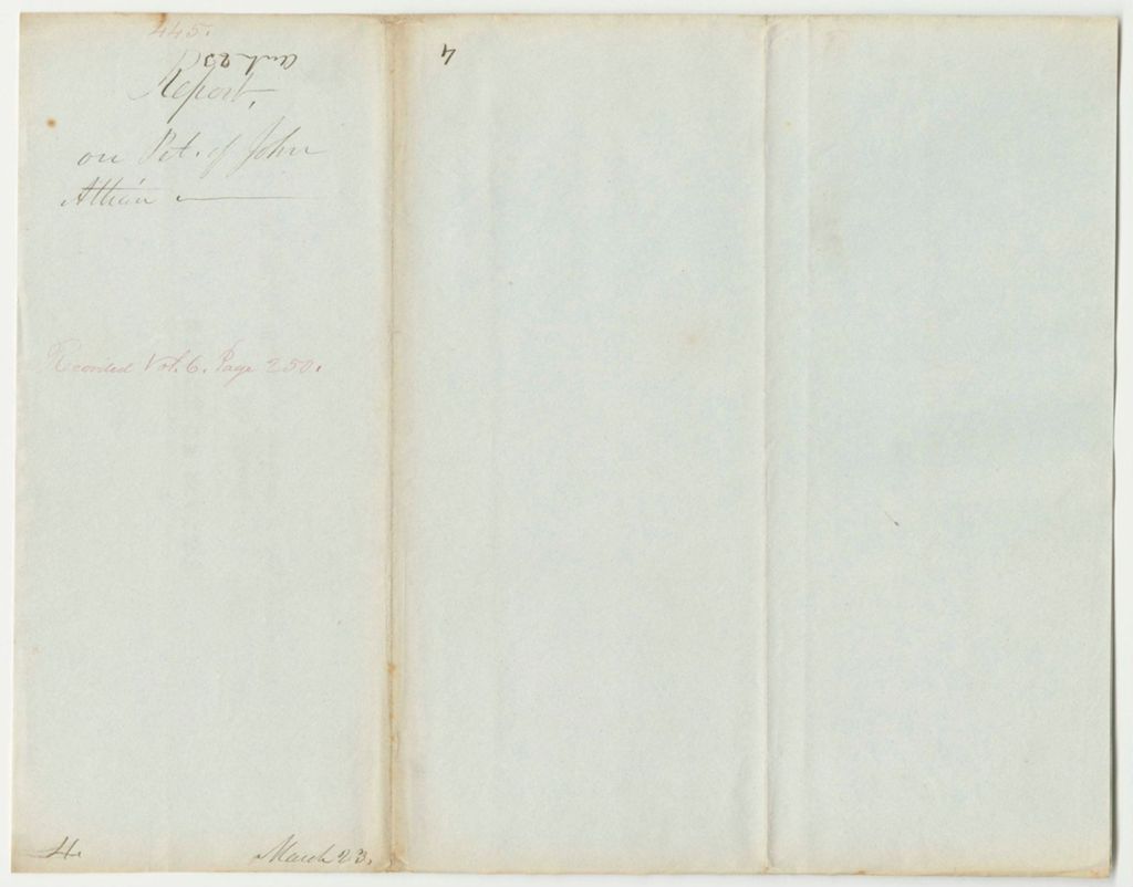 Miniature of Report 445: Report on the Petition of John Attian to Send Penobscot Delegates to Quebec to Maintain Indian Neutrality in the Northeast Boundary Dispute
