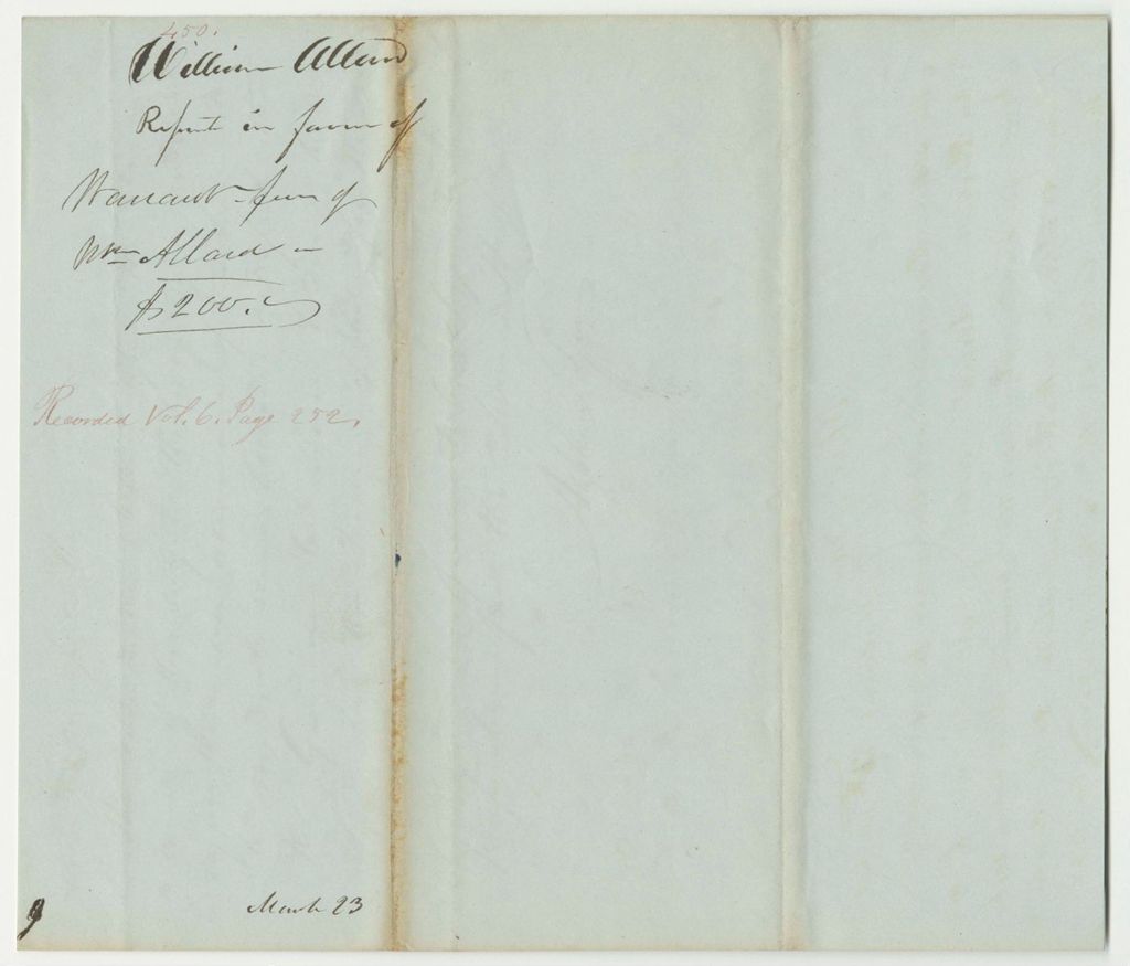 Miniature of Report 450: Warrant in Favor of William Allard for Cutting Stone for the Insane Hospital