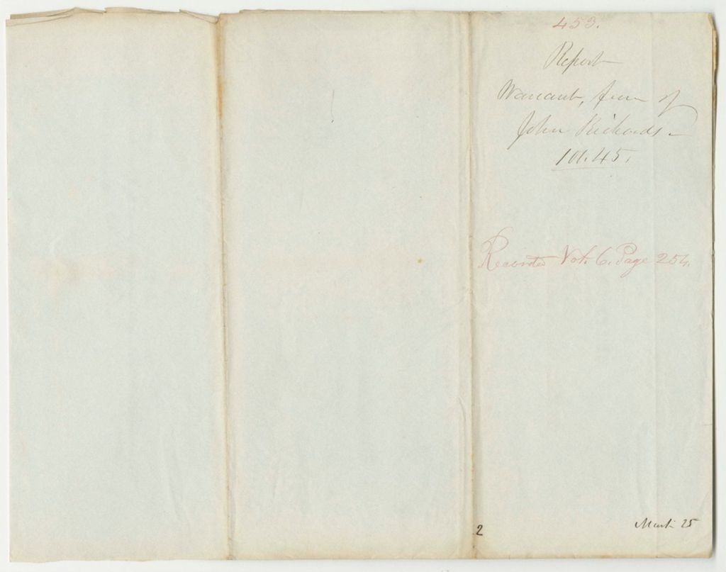 Miniature of Report 453: Warrant in Favor of John Richards, Superintendent of Public Buildings