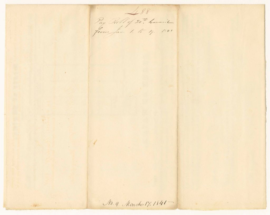 Miniature of Report 488: Payroll of the 20th Council from January 1st to the 19th, 1841