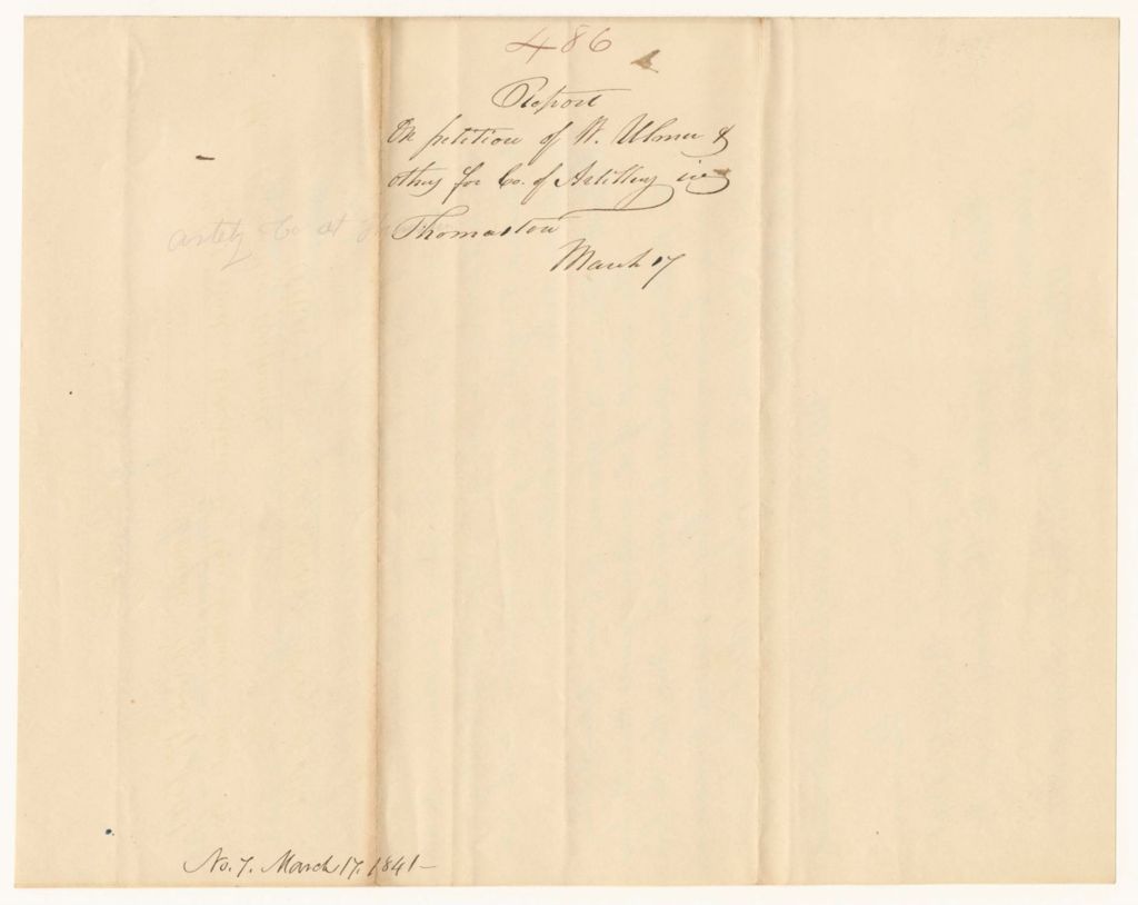 Miniature of Report 486: Report on the Petition of William Ulmer and Others for a Company of Artillery in East Thomaston