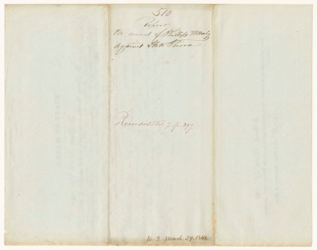 Miniature of Report 510: Report on the Account of Philips and Moseley against the State Prison