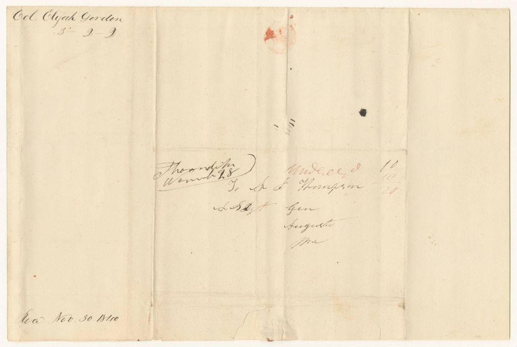 Miniature of Communication from Elijah Garder respecting the B and C Company of Light Infantry in the 3rd Regiment 2nd Brigade 2nd Division