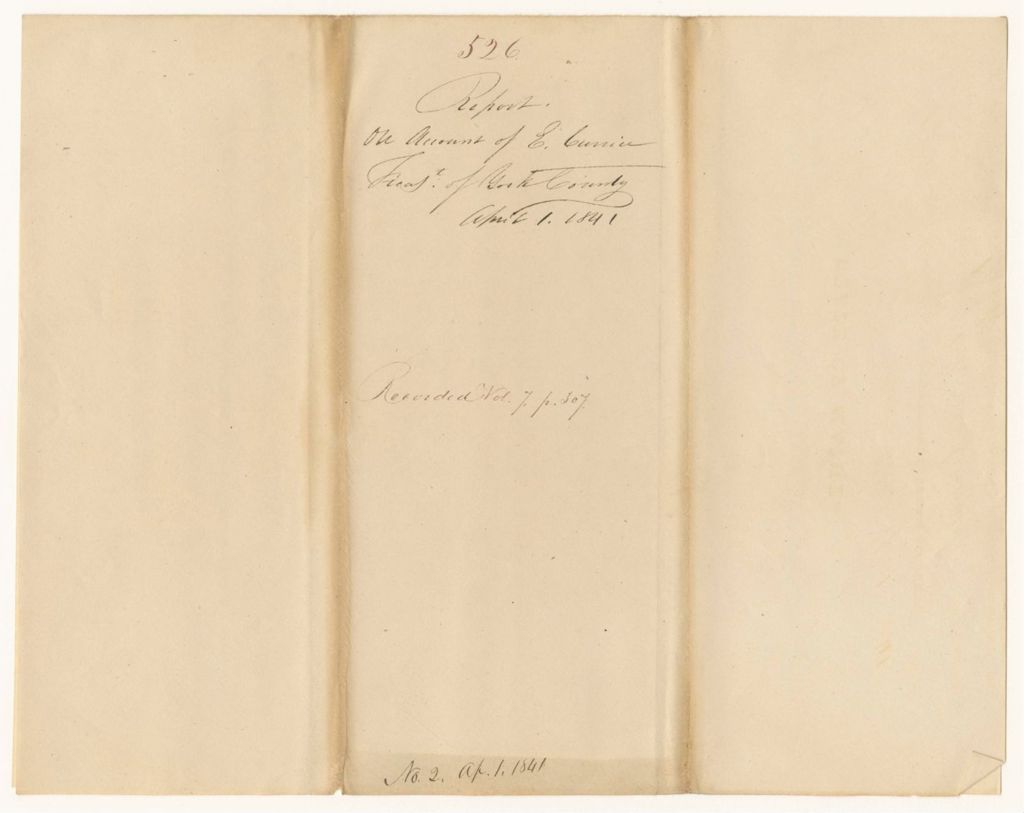 Miniature of Report 526: Report on the Account of Edmund Carrier, Treasurer of York County
