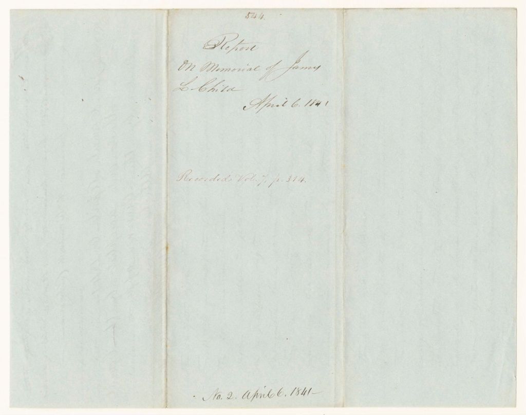 Miniature of Report 544: Report on the Memorial of James L. Child