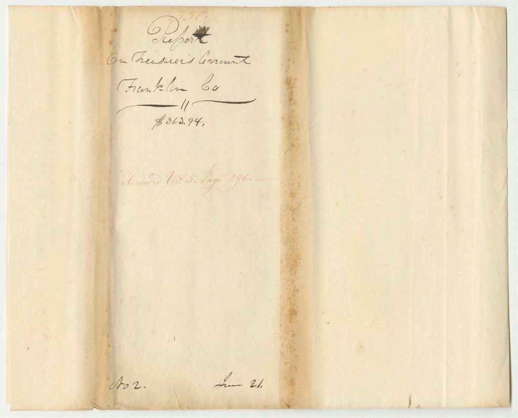 Miniature of Report 550: Warrant in Favor of Nathan Cutler, Franklin County Treasurer
