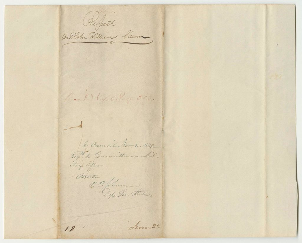 Miniature of Report 563: Report on the Account of John Williams, Brigadier General for a Draft in the 3rd Division
