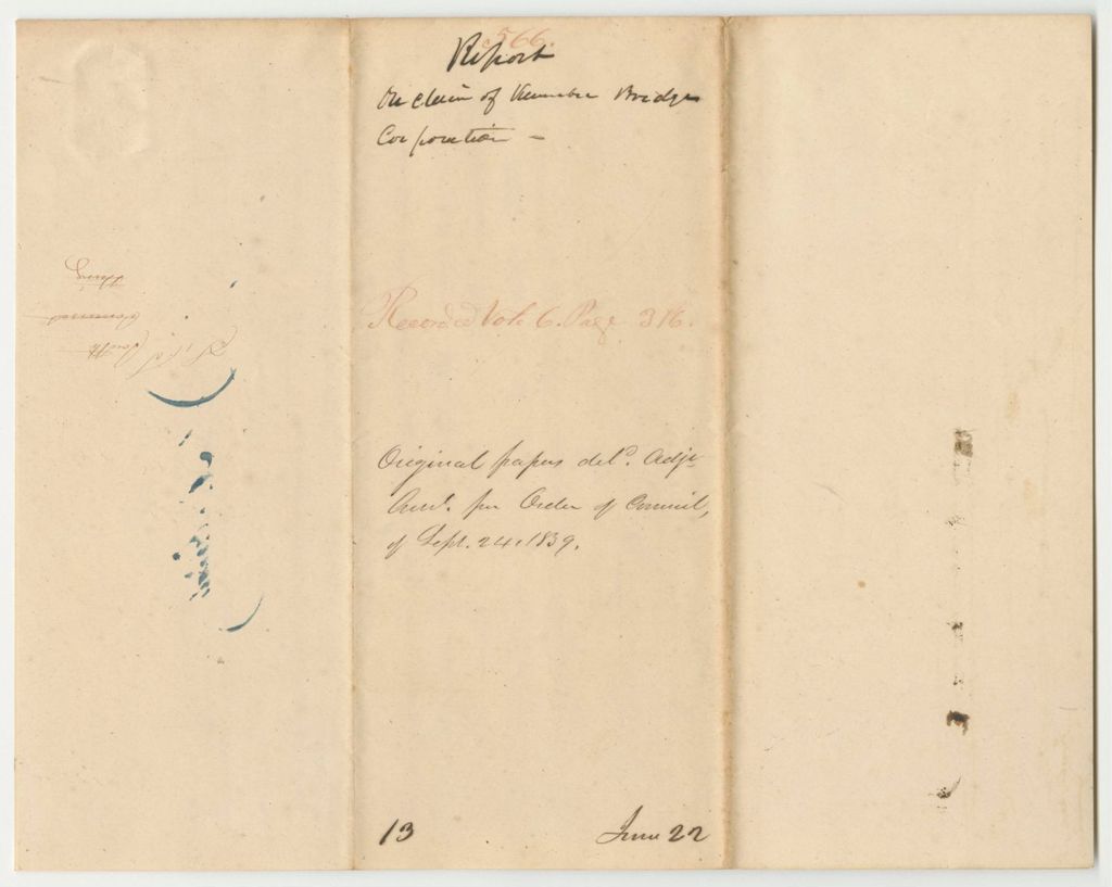 Miniature of Report 566: Report on the Claim of The Kennebec Bridge Corporation
